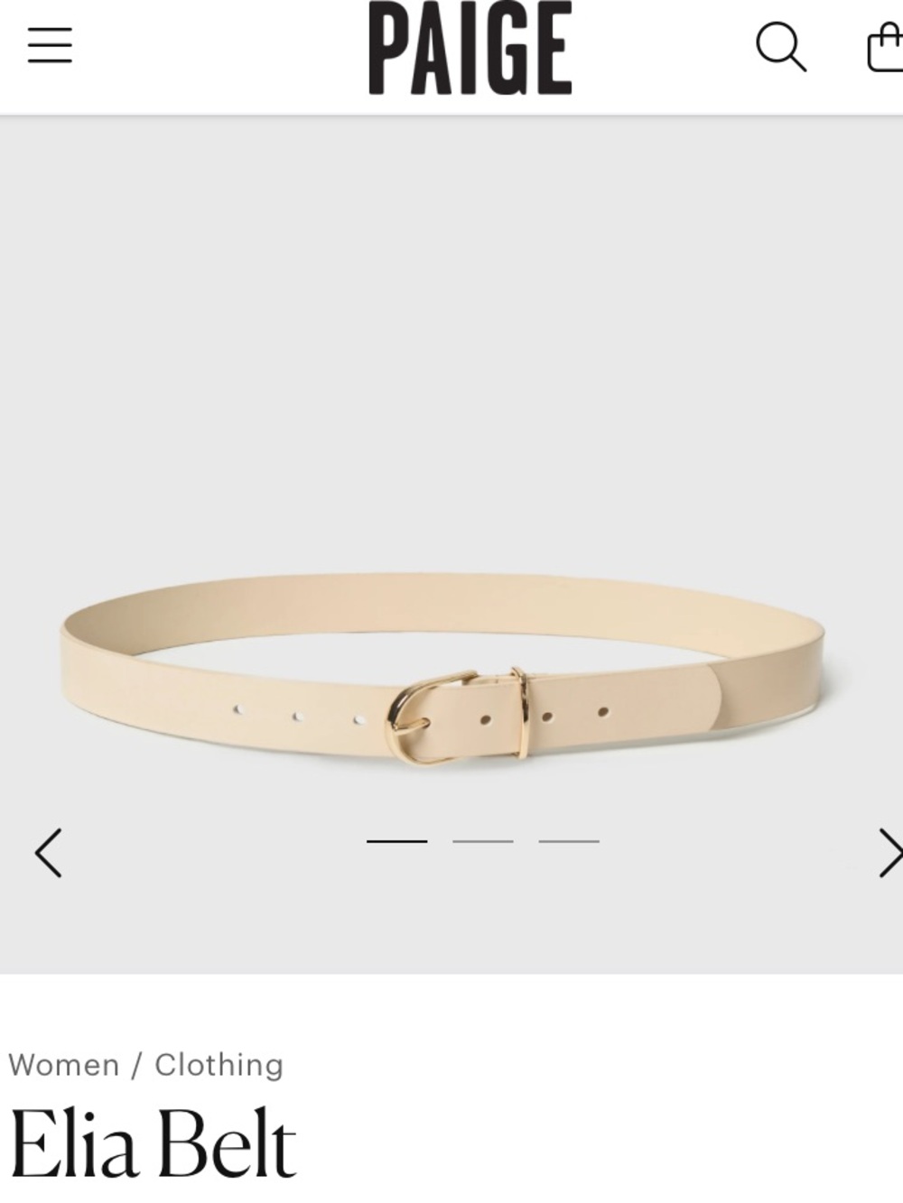 PAIGE Elia Belt in Bone
